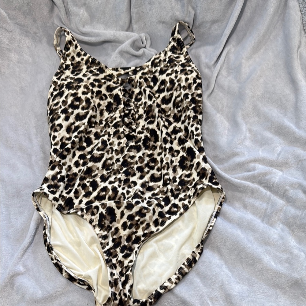 Bleu Rod Beattie sexy lattice leopard print One Piece Swimsuit